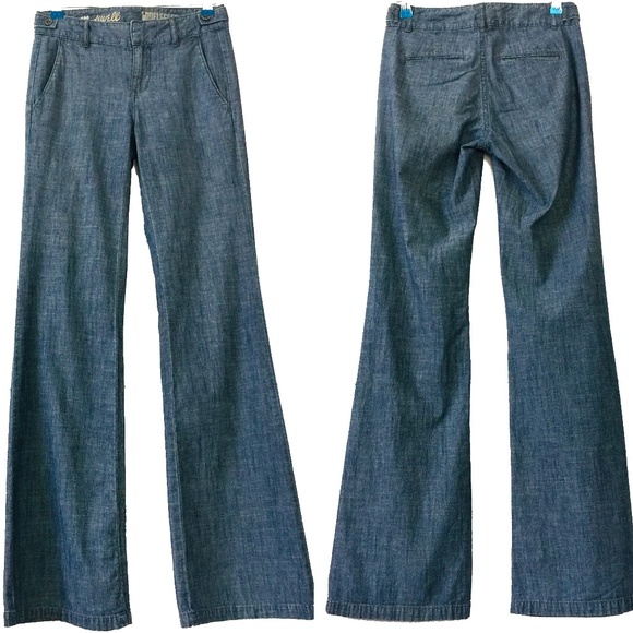 Madewell Denim - Madewell Widelegger Blue Pants Long Inseam Sz 25
